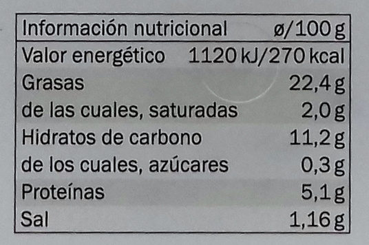 Hummus con aceitunas de Kalamata - Informació nutricional - es