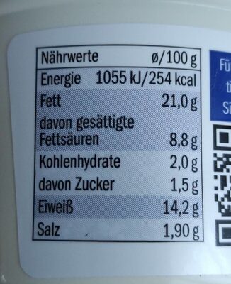Leberwurst grob - Tableau nutritionnel - de