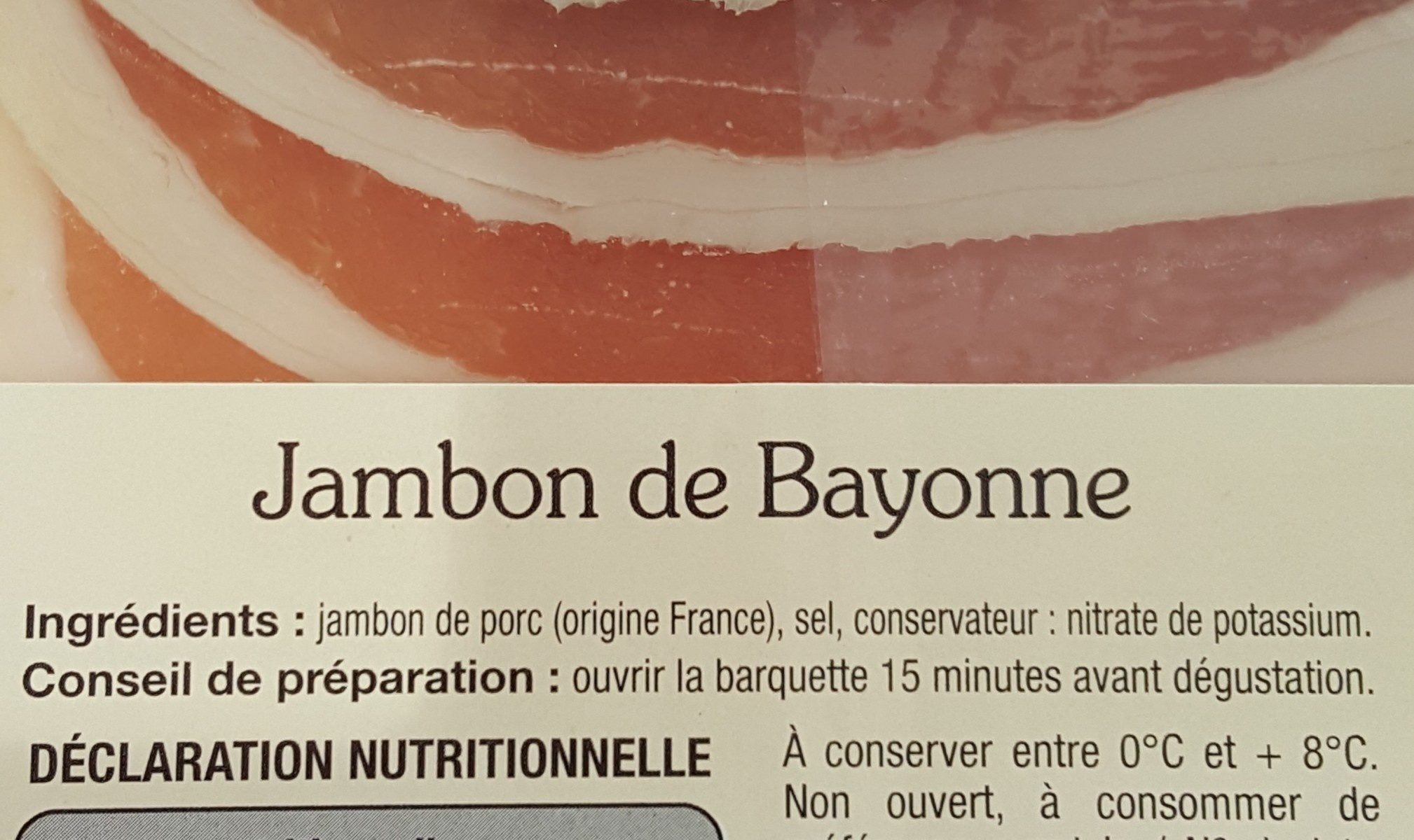 Jambon de Bayonne (Saveurs de Nos Régions) - Ingrédients