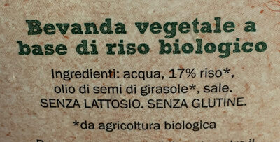 Bio Organic Bevanda di riso - Ingredientes - it