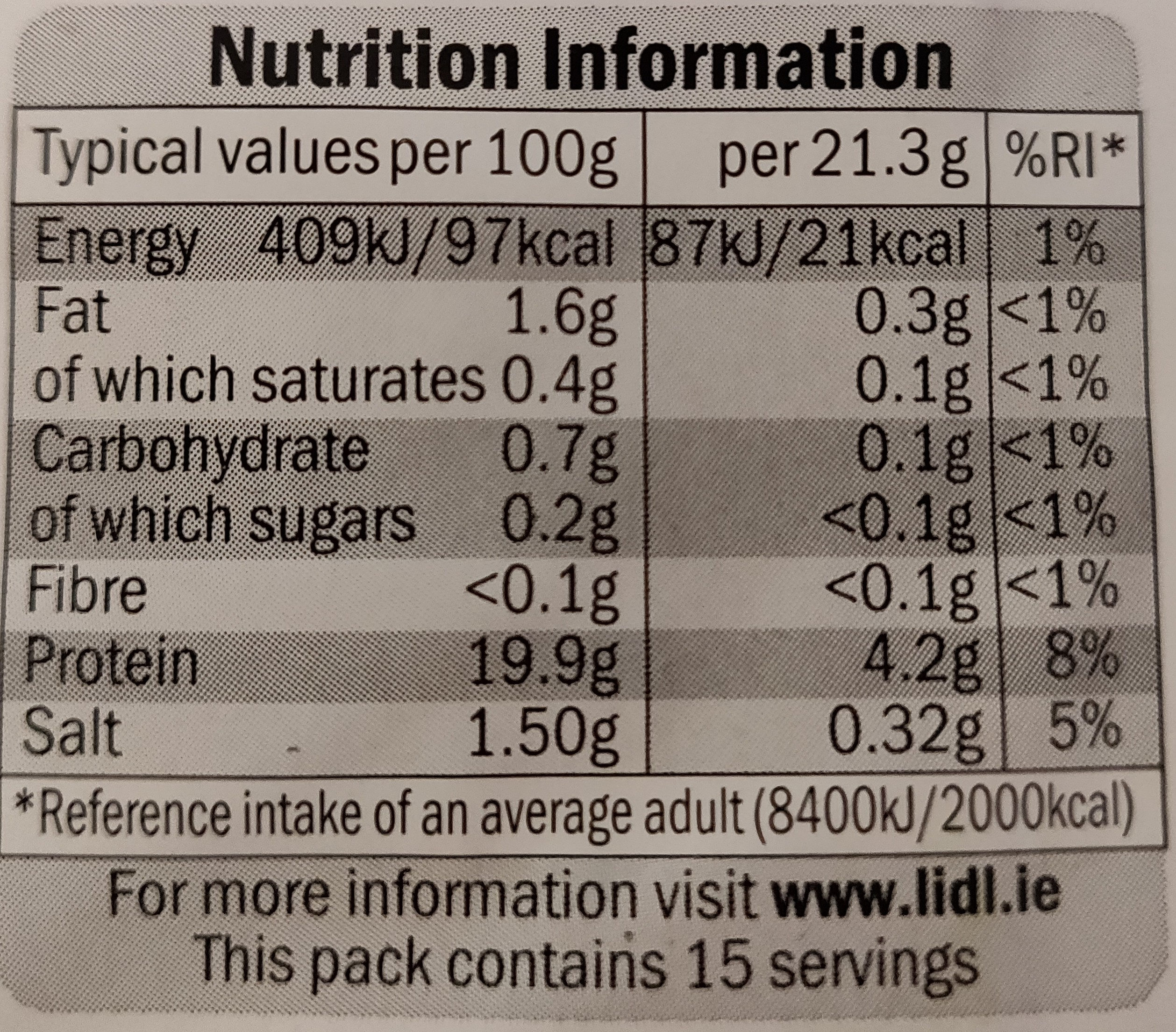 Cookies Chicken Slices - Nutrition facts