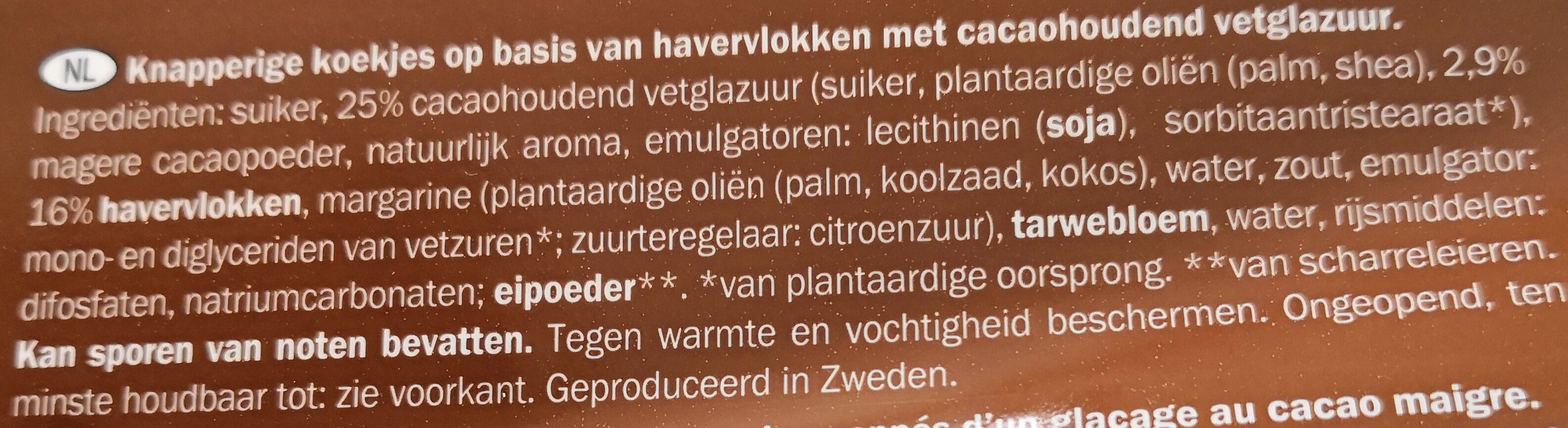 Haferkekse Schoko - Ingredients - nl