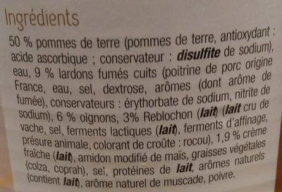 Tartiflette - Ingredients - fr