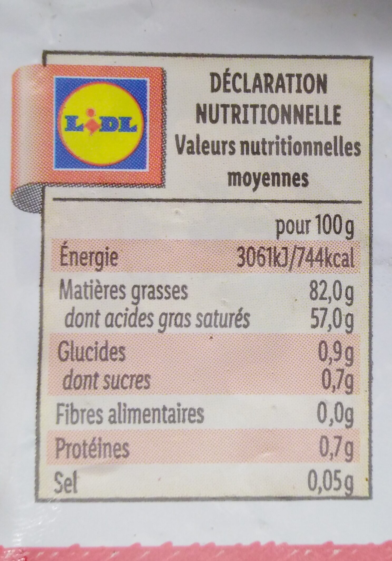 Beurre bio doux 250g - Nutrition facts - fr