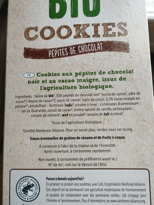 Cookies Pépites de chocolat - Ingrédients