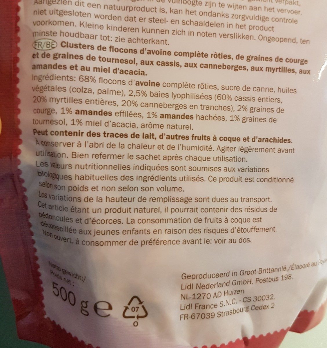 Super berry granola - Ingrédients