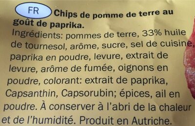 Paprika Chips - Ingredienti - fr