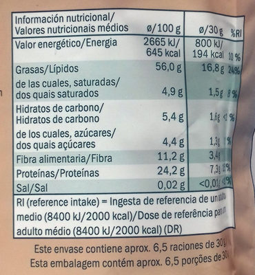 Californian Almond - Información nutricional