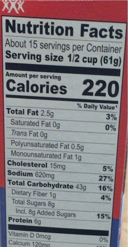 complete pancake & waffle mix - Nutrition facts