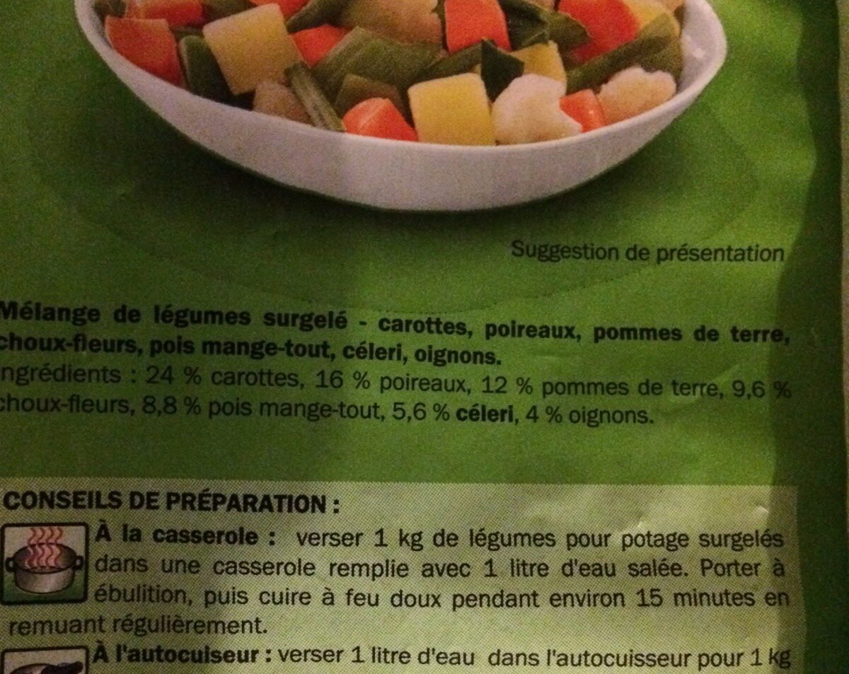 Légumes Pour Potage - Ingrédients