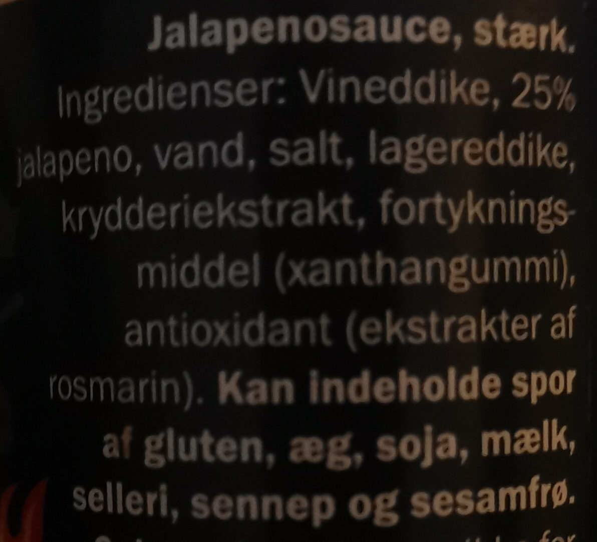 Salsa piccante con jalapenos - Ingredienser