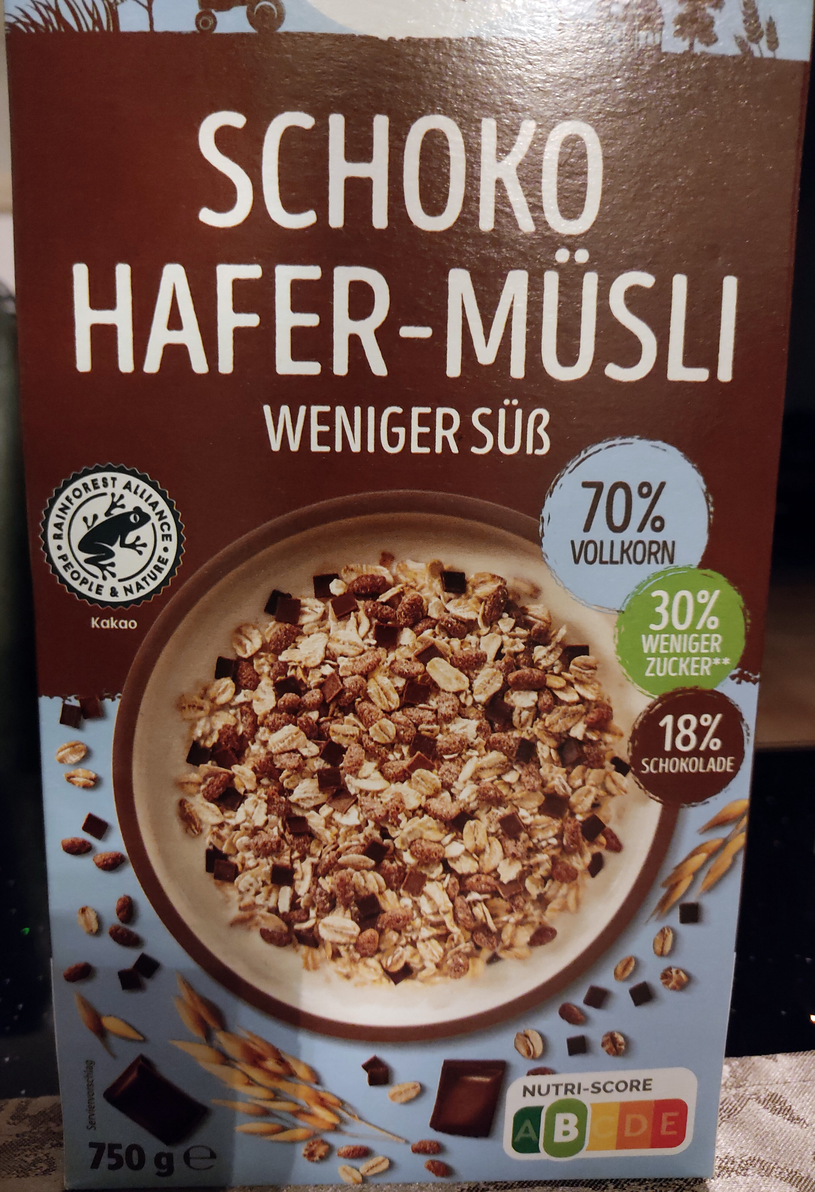 Schoko Hafer-Müsli weniger süß - Produkt
