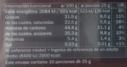Turrón de coco con chocolate - Nutrition facts - es