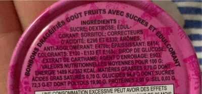 Clic Clag gout Fruits - Nutrition facts - fr
