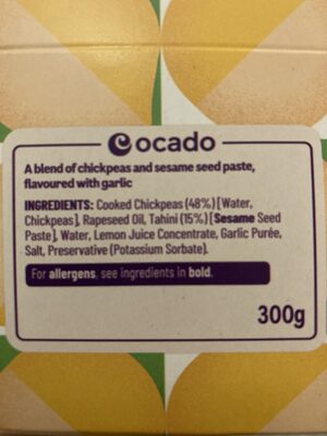 Liste des ingrédients du produit   