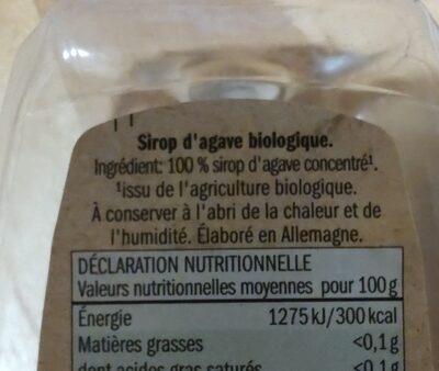 Sirop d'Agave Bio - Ingredients