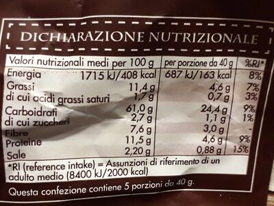 Crostini integrali - Nutrition facts