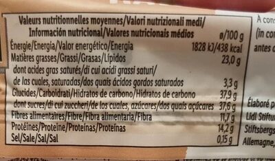 RAW Peanuts+dates - Nutrition facts