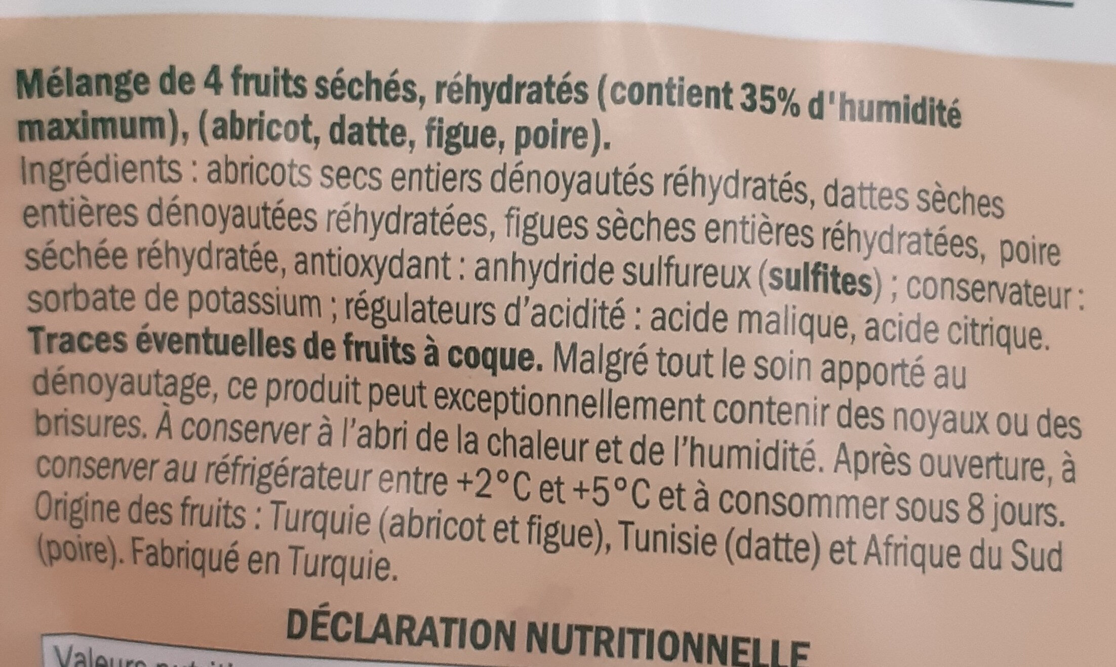 Mélange fruits moelleux - Ingrédients