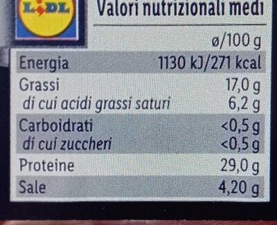 Fiocchetto - Nutrition facts