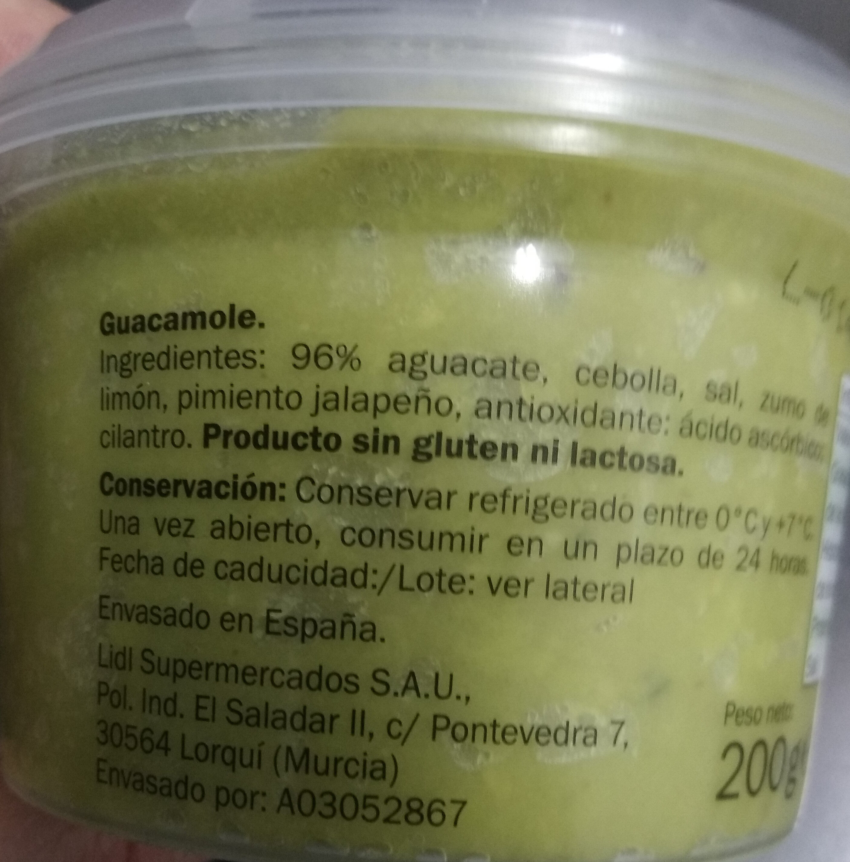 Guacamole - Ingrediënten - es