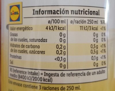 Limonada light - Tableau nutritionnel - es