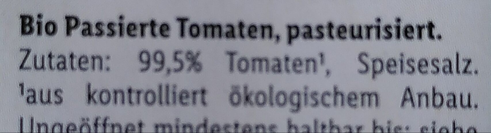 Organic tomato passata - Zutaten