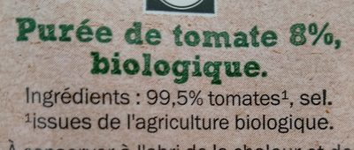 Purée de tomate Bio - Ingrédients