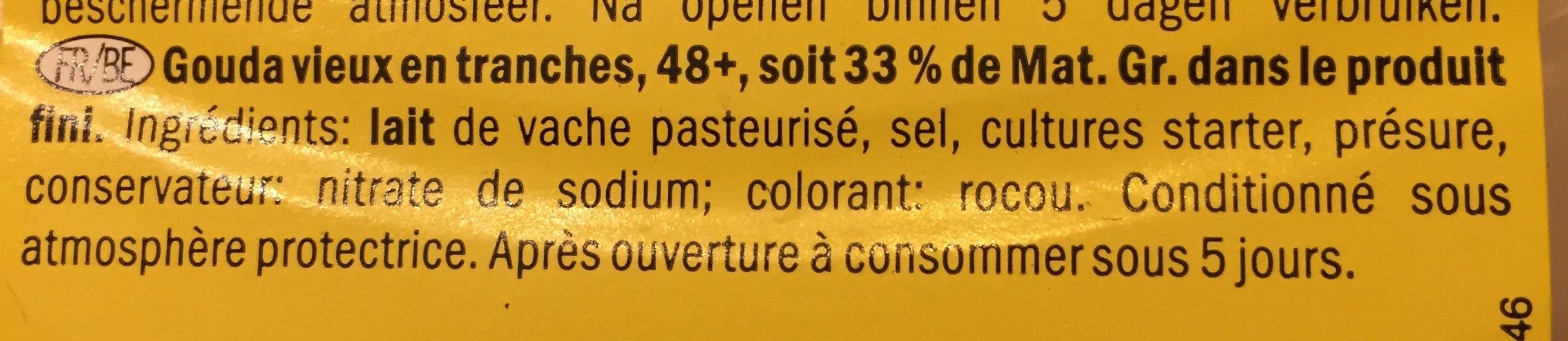 Gouda extra vieux - Ingrediënten - fr