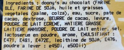 Doonys  chocolat x6 congelés - Ingrédients