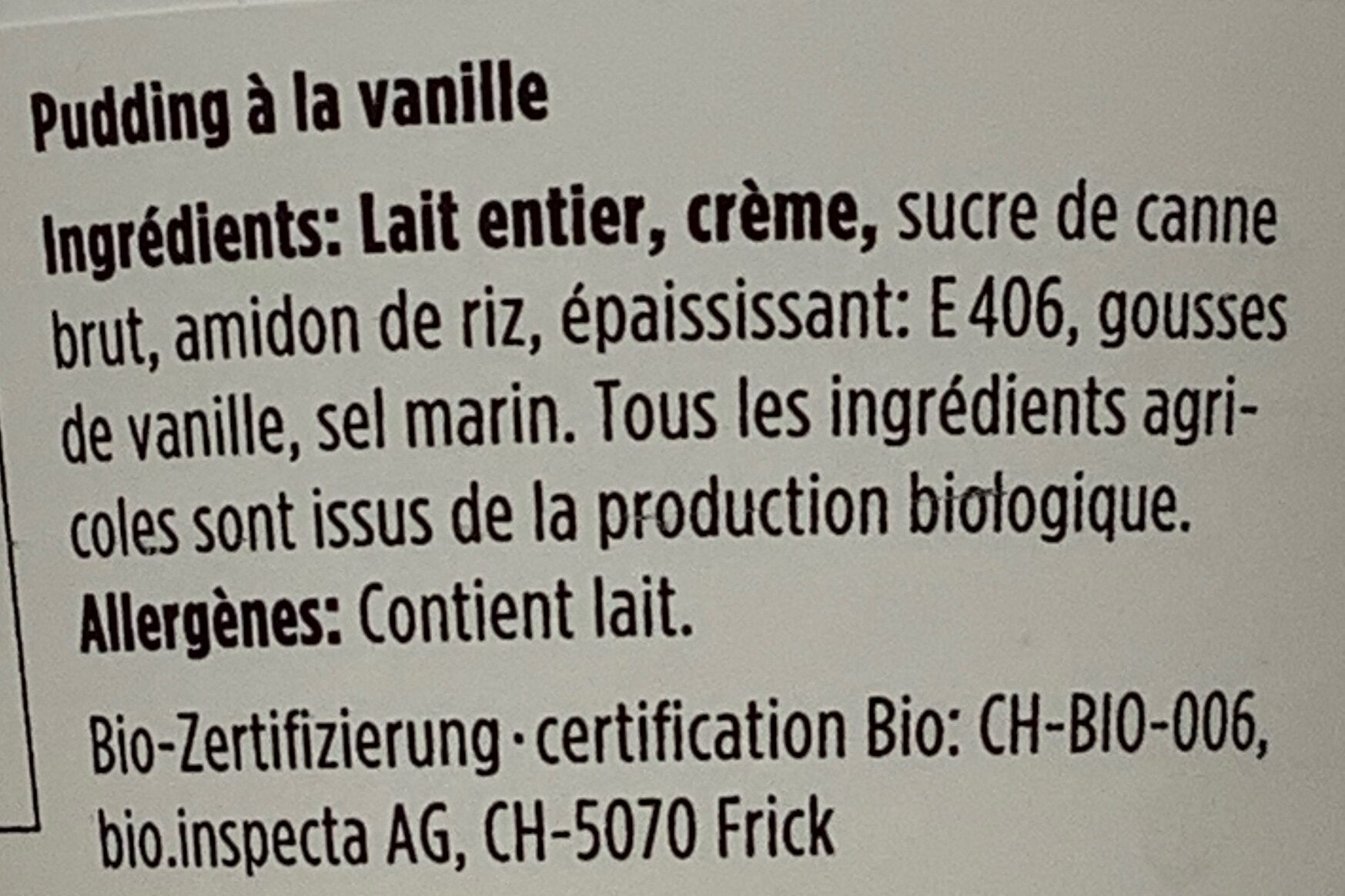 Flan à la vanille - Ingredienti - fr