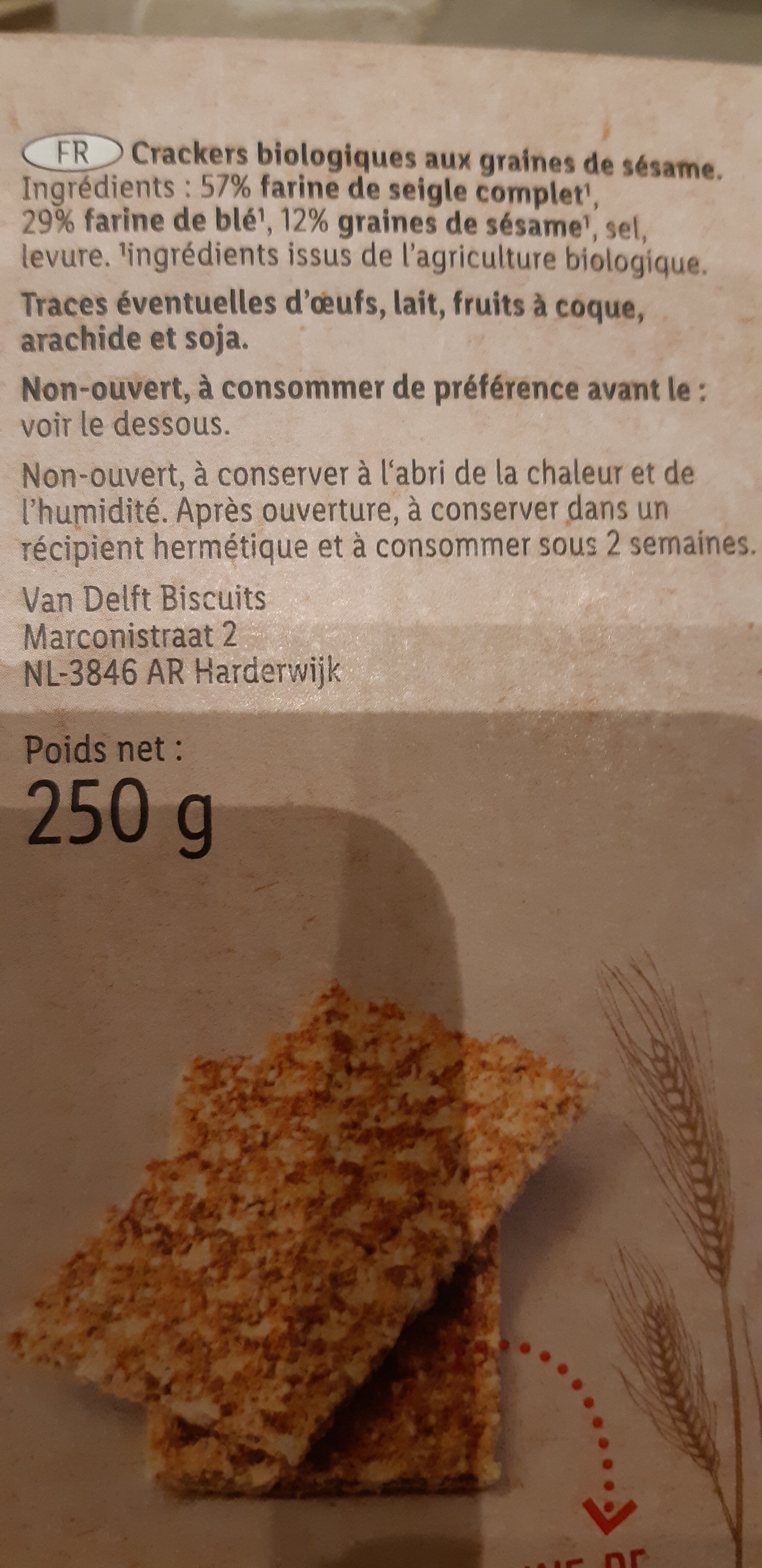 Crackers sesame - Ingredientes - fr