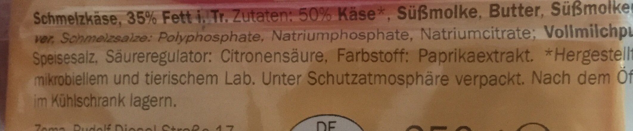 Schmelzkäsescheiben - Ingredients - de