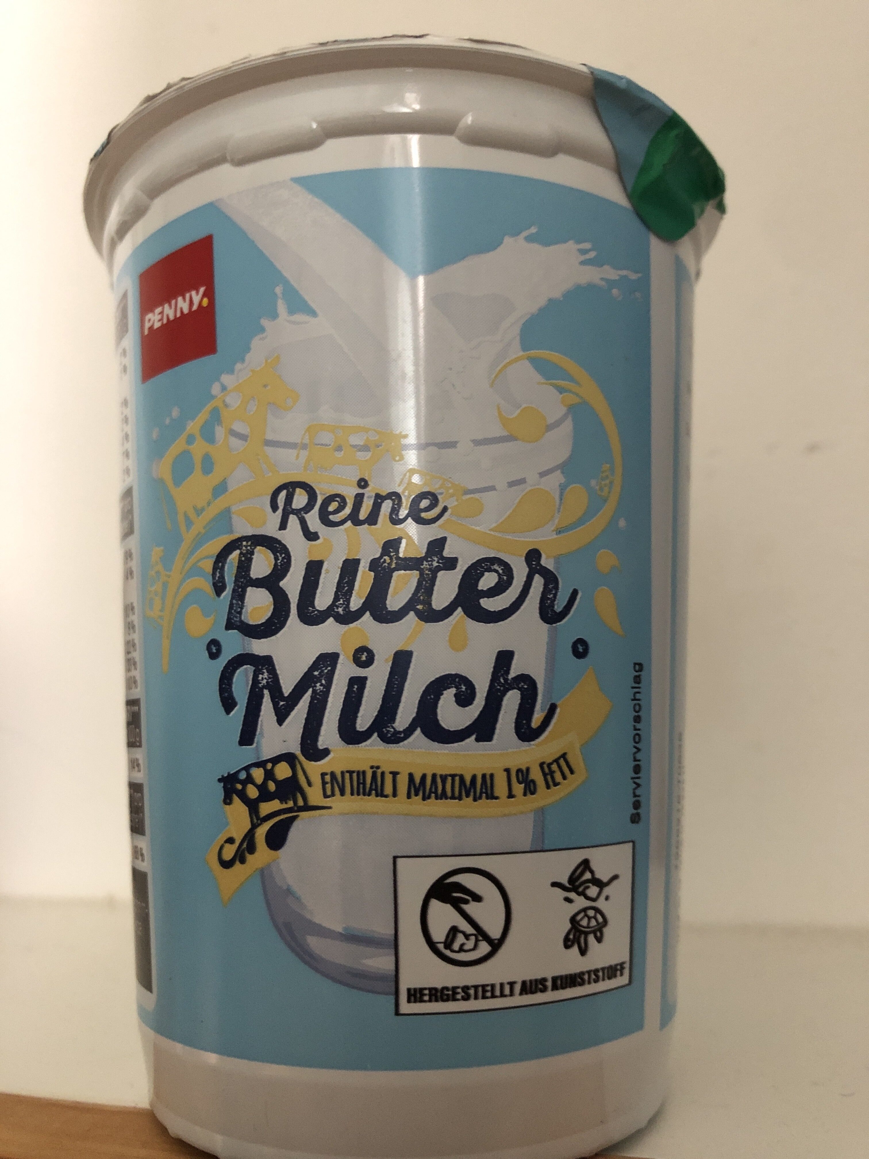 Reine Buttermilch - Wiederverwertungsanweisungen und/oder Verpackungsinformationen