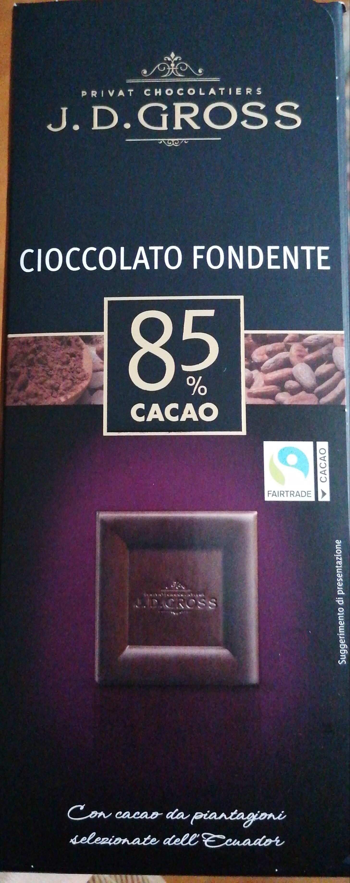 Chocolat noir - 85% cacao - Prodotto