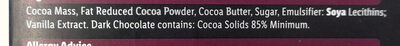Dark Chocolate - 85% Cocoa - Ingredientes - en