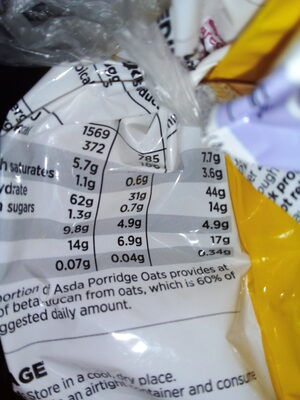 Smart Price Porridge Oats - حقائق غذائية - en