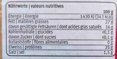 Fromage à raclette - Valori nutrizionali - fr