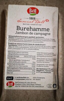 Burehamme Jambon - Valori nutrizionali - fr
