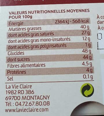 Viande bovine - Nutrition facts - fr