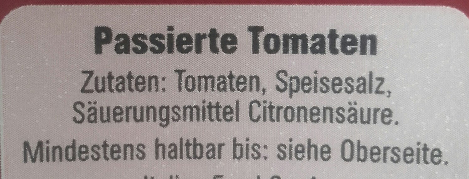 Passierte Tomaten - Zutaten
