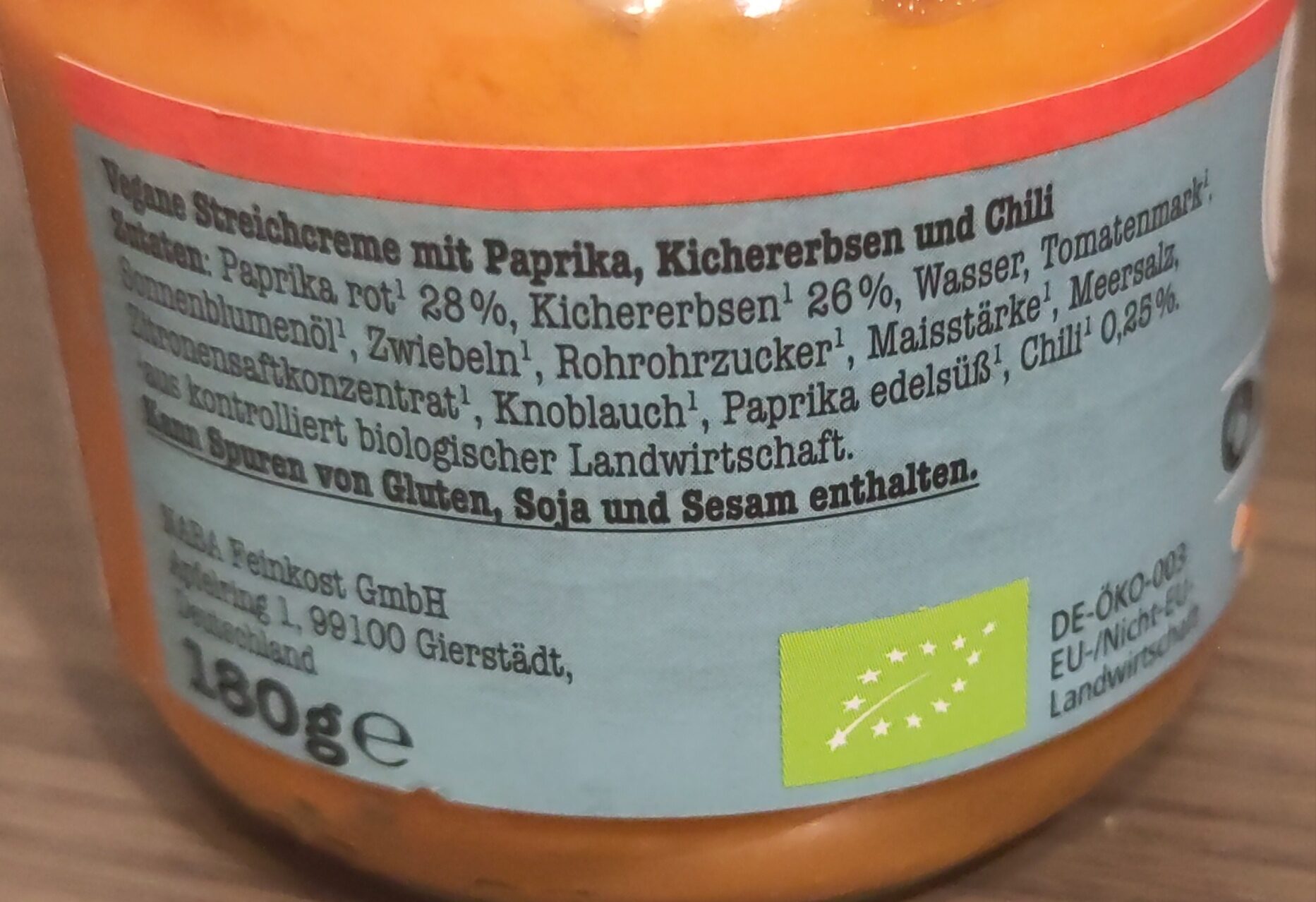 Paprika-Kichererbse-Chili - Zutaten