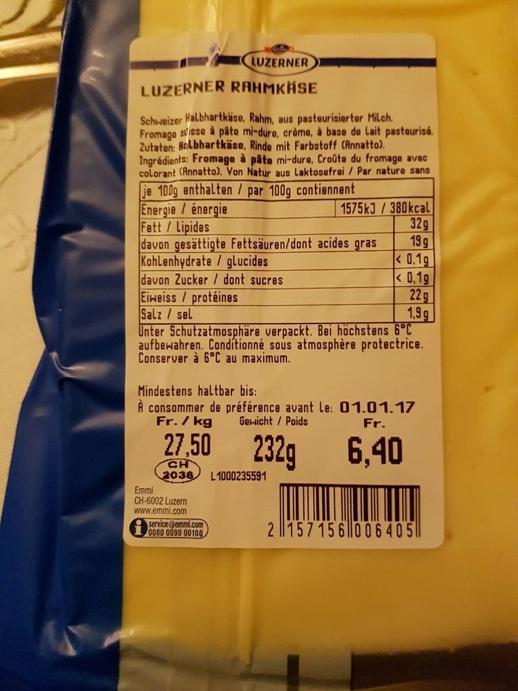 Fromage doux à la crème - Valori nutrizionali - fr
