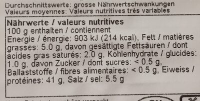 Viande des Grisons au poivre - Valori nutrizionali - fr