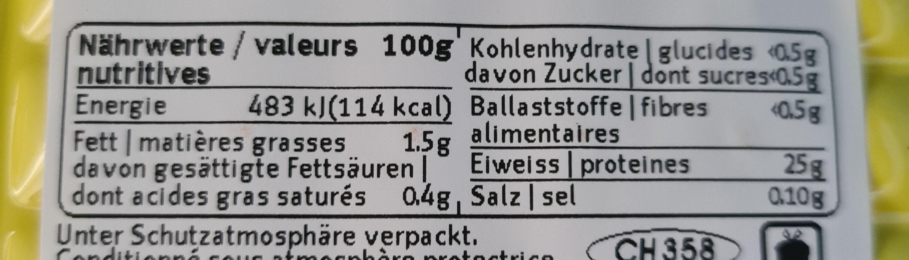 Pouletfleisch - Tableau nutritionnel - de