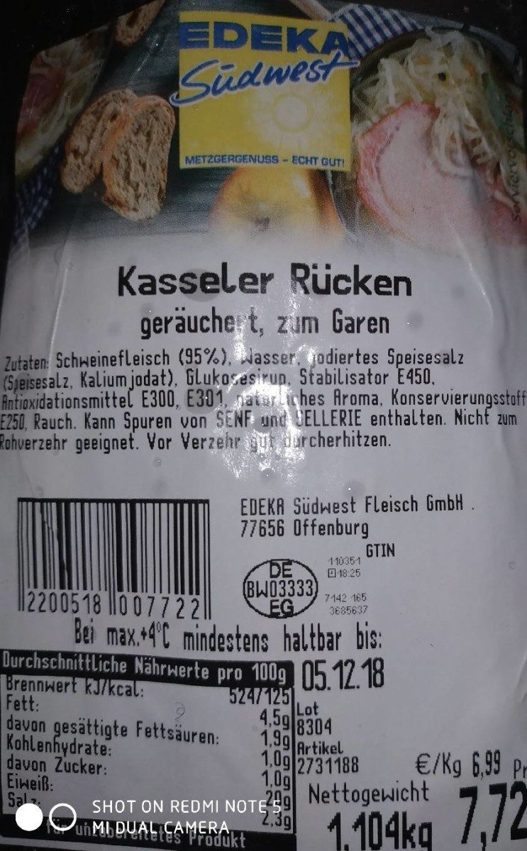 Kasseler Rücken - Produit