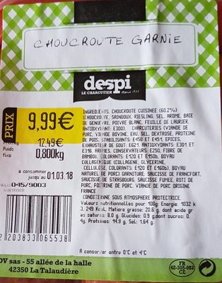 Choucroute garnie - Produkt - fr