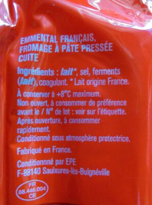 Emmental français - المكونات - fr