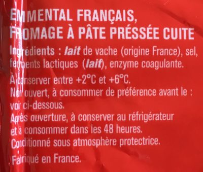Emmental Français - Ingredients - fr