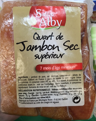 Quart de Jambon Sec supérieur - Produit